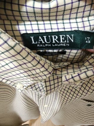 Camisa Ralph Lauren Cuadros Beige/verde morado