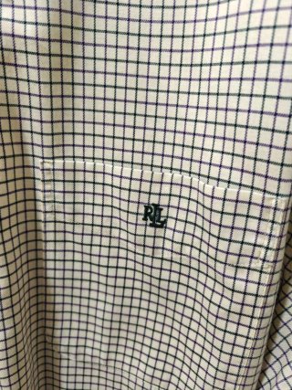 Camisa Ralph Lauren Cuadros Beige/verde morado
