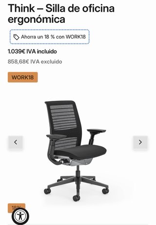 Silla Oficina Ergonómica Steelcase Think V2