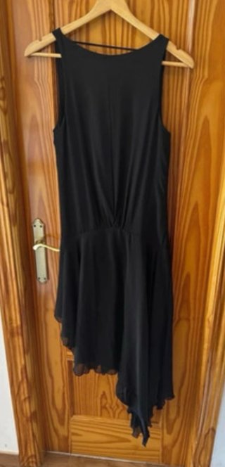 Vestido Zara gasa negro etiqueta