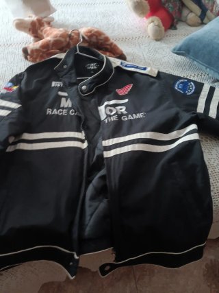Chaqueta de motorista negra talla xxl