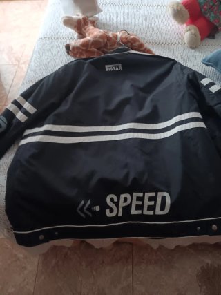 Chaqueta de motorista negra talla xxl