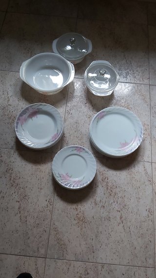Vajilla Vintage Vidrio Opal 20 Piezas