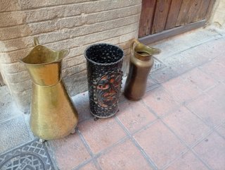 3 Paragüeros Metálicos Antiguos