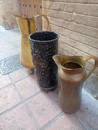 3 Paragüeros Metálicos Antiguos