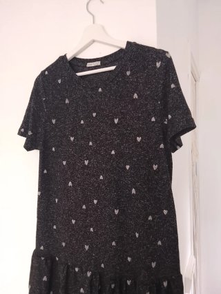 Camisón Oysho Negro Corazones