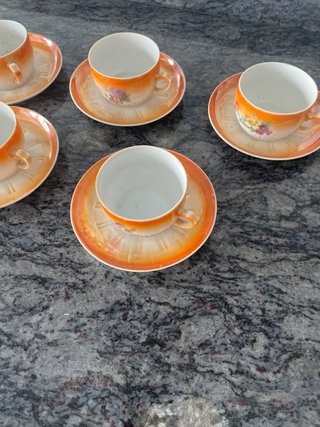 Juego de 5 tazas de café con plato J.S Maier & CO