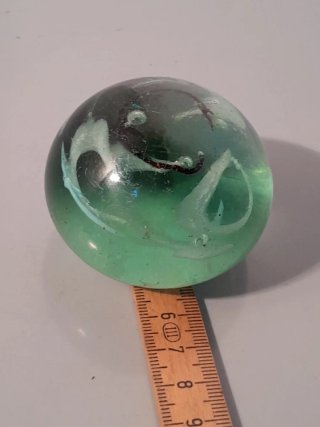 Fermacarte in vetro verde