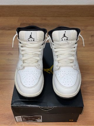 Nike Air Jordan 1 Mid Blanco-Negro Talla 38.5 EU