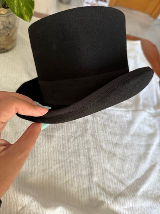 Sombrero Chistera Negro hecho a mano ajustable