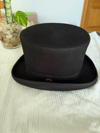 Sombrero Chistera Negro hecho a mano ajustable