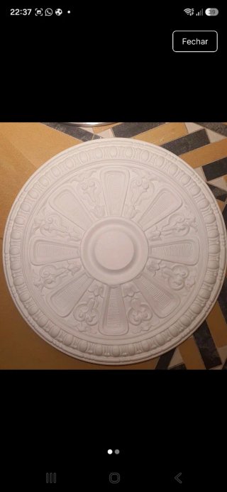 Roseta Decorativa Teto Plástico Branco