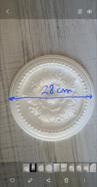 Roseta Decorativa Teto Plástico Branco