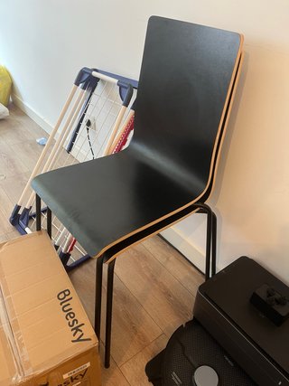 Silla de comedor/cocina negra y madera
