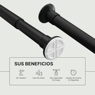 4 Barre per tende o armadi MEISENBERG 50-80cm 25mm
