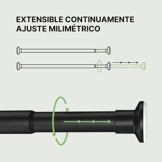 4 Barre per tende o armadi MEISENBERG 50-80cm 25mm