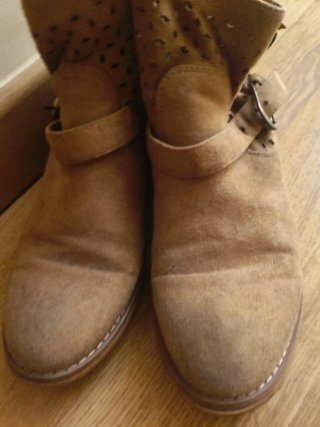 Botines beige/marrón talla 35