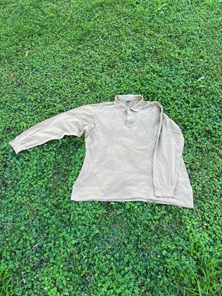 Polo Lacoste manga larga beige Talla XXL
