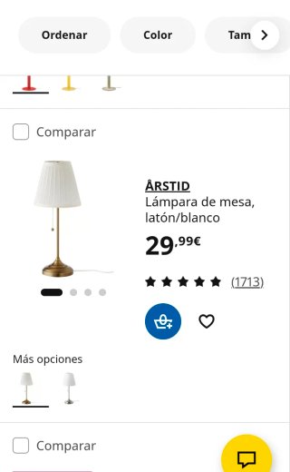 Lámpara de mesa beige y dorada