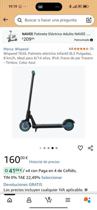 Patinete Eléctrico Infantil