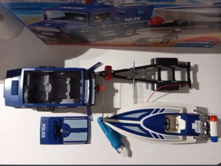 Playmobil Coche y Lancha Policía