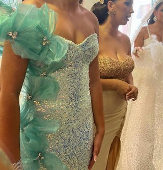 Vestido boda gitana turquesa
