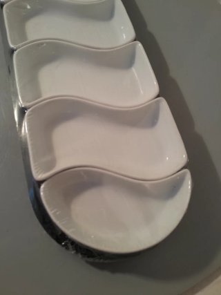 Set ciotole antipasto porcellana con vassoio