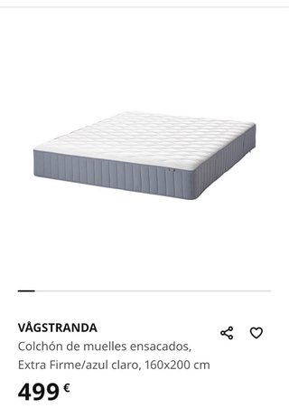 Cama Ikea Madera con Colchón 1,60