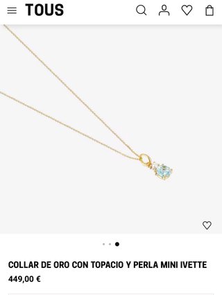 Collar Tous Oro 18k Topacio y Perla
