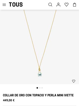 Collar Tous Oro 18k Topacio y Perla