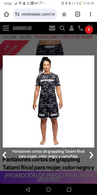 Shorts Jiu Jitsu no gi Tatami Mujer Talla S