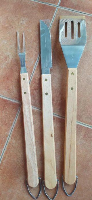 Set Accesorios Barbacoa Madera y Metal