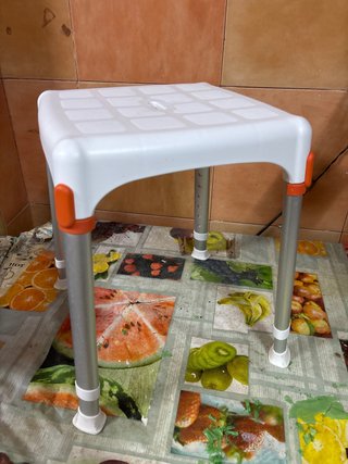 Taburete Baño Ajustable Patas Altura