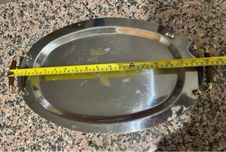 Vassoio Ovale Acciaio Inox e Oro 24kt
