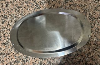 Vassoio Ovale Acciaio Inox e Oro 24kt
