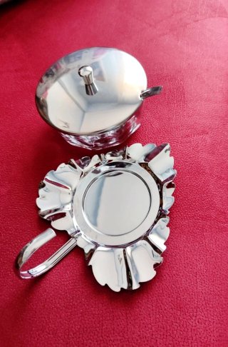 Azucarero Diseño Cristal y Metal