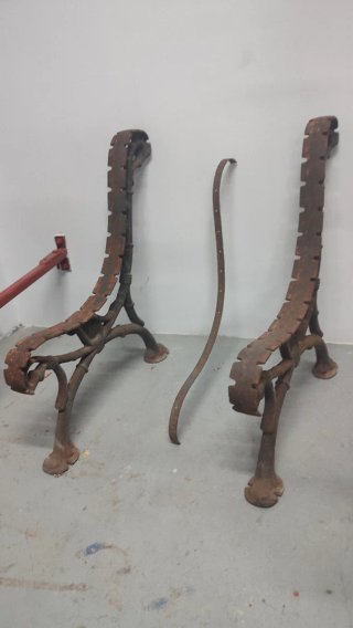 Patas de forja para banco de jardín