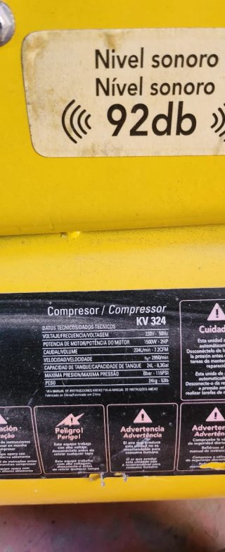 Compresor de aire Kivec Kv324 amarillo