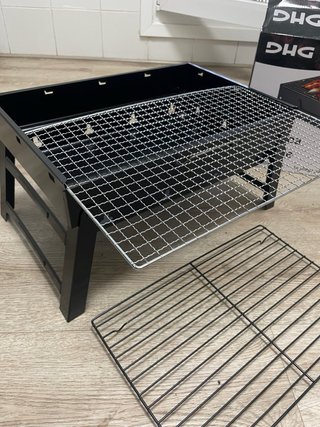 Barbacoa Plegable Negra Metal