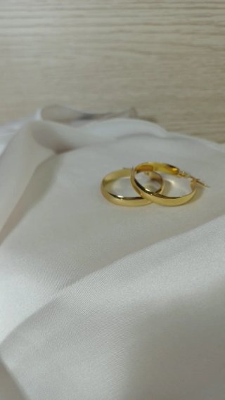 Pendientes Aro Chapado Oro 18k Vintage