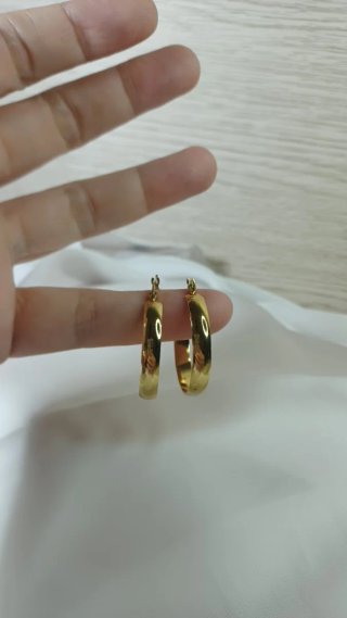 Pendientes Aro Chapado Oro 18k Vintage