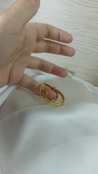 Pendientes Aro Chapado Oro 18k Vintage