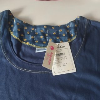 Pijama azul flores nuevo algodón