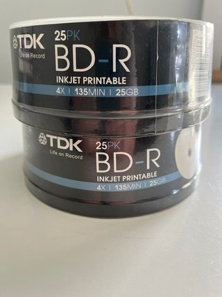 50 discos Blu ray TDK BD-R 25GB 4X