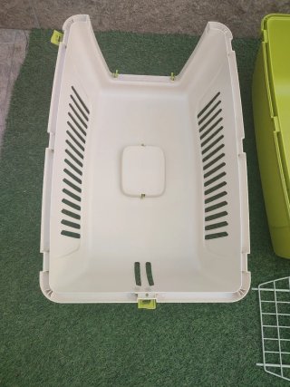 Transportín Perros y Gatos Verde/Blanco