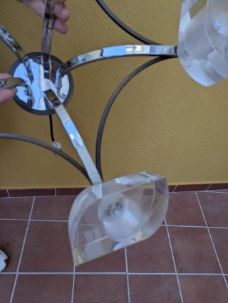 Lámpara de techo 5 luces cristal y metal
