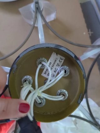 Lámpara de techo 5 luces cristal y metal