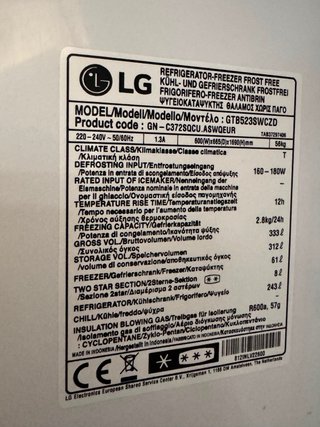 NEVERA DOS PUERTAS LG NO FROST EN BLANCO
