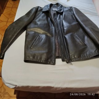 Cazadora de cuero marrón Talla XL