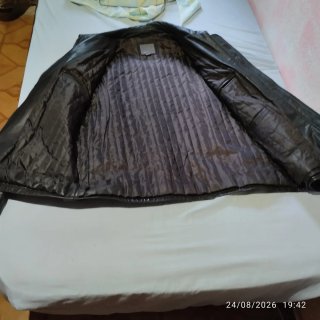 Cazadora de cuero marrón Talla XL